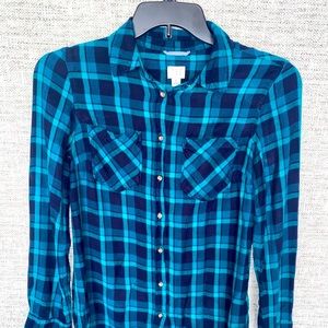 A.N.D EA WY women's shirt Green & navy blue Color Size SMALL